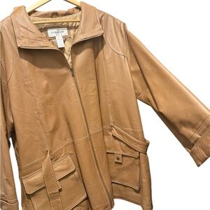 Veranesi Women's Tan Leather Jacket